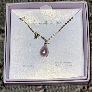 Purple Pearl Necklace 18” chain New in box